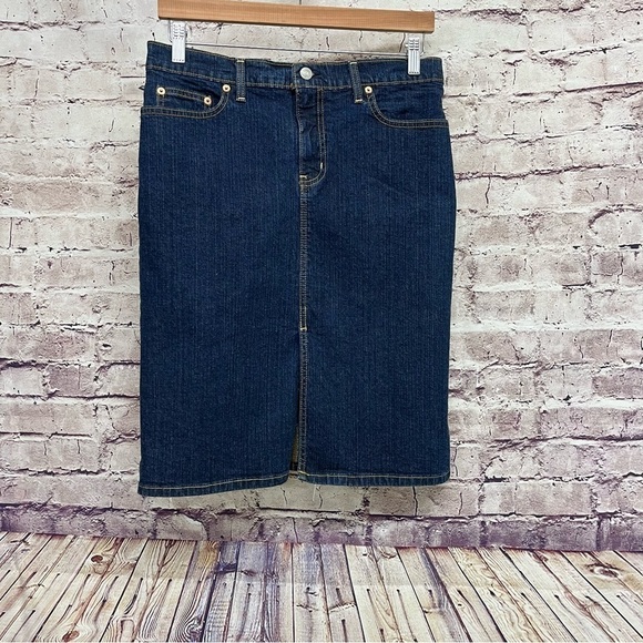 Ralph Lauren Polo Jeans Straight Denim Skirt - Picture 1 of 11